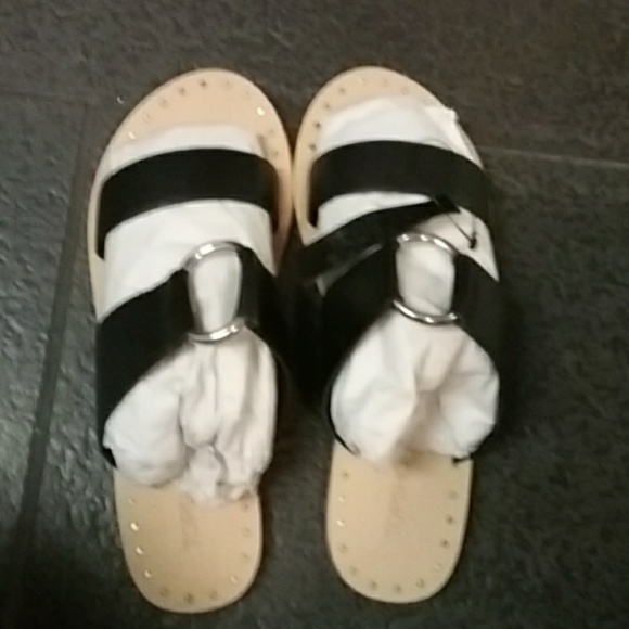 Last chance! Topshop Ring Leather Slide Sandal - Picture 2 of 7